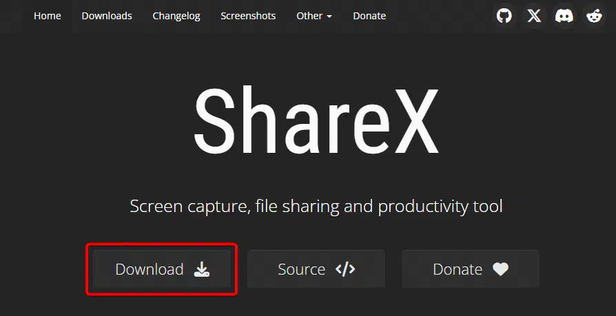 ShareX 官網下載頁面